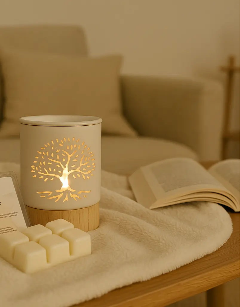 Waxbrander en waxmelt in japandi interieur. Roeloffs Candles