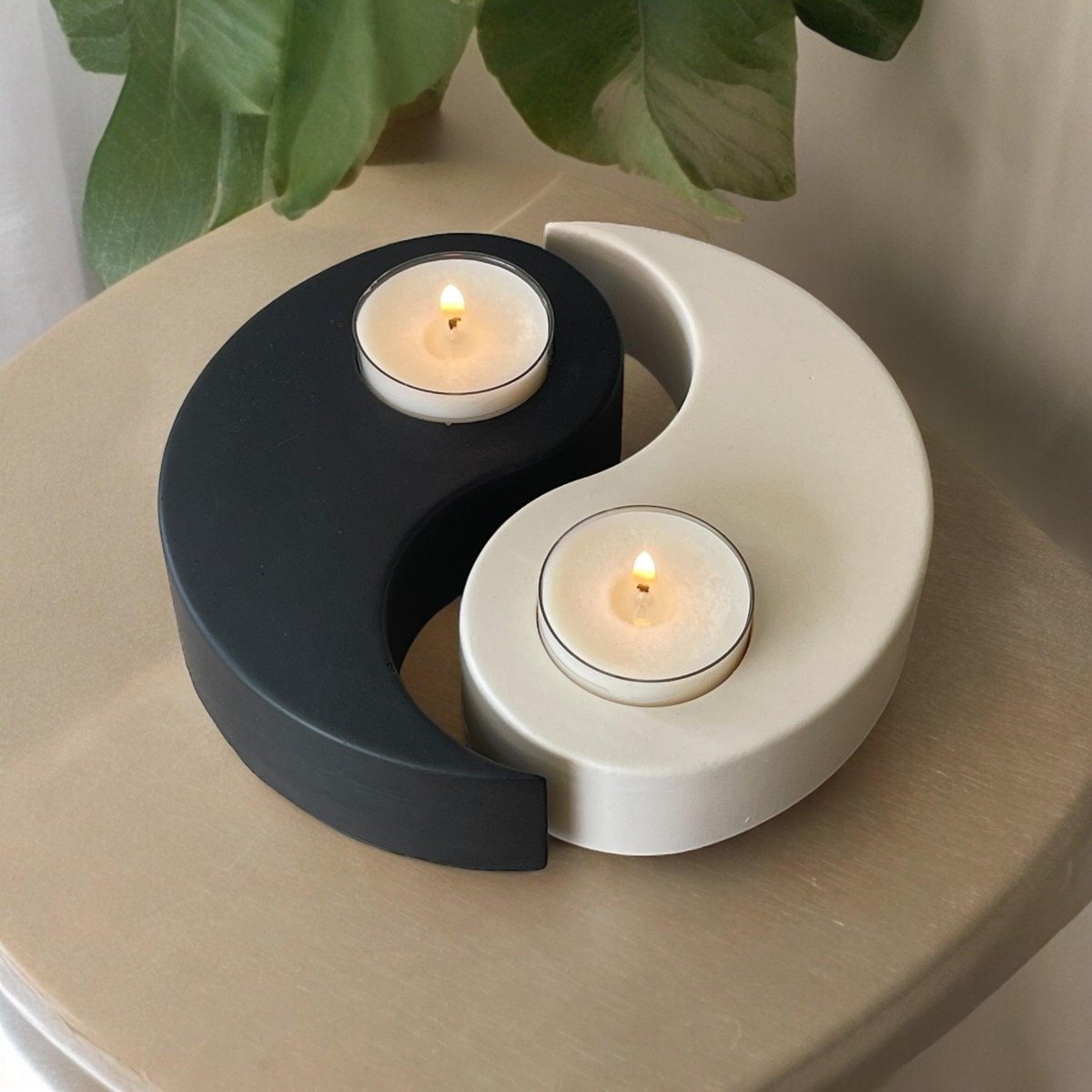 Handgemaakte Yin & Yang waxinelichthouders