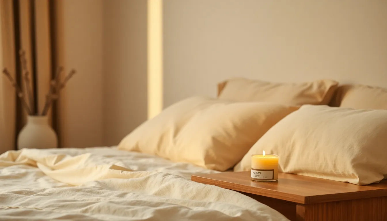 Geurkaarsen voor beter slaap en rust op nachtkastje