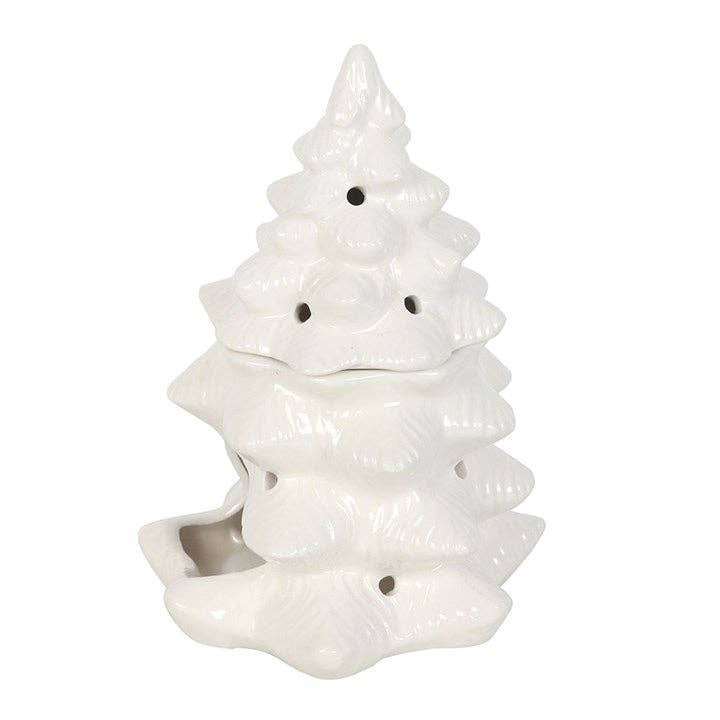 Waxbrander winter sparrenboom zijkant