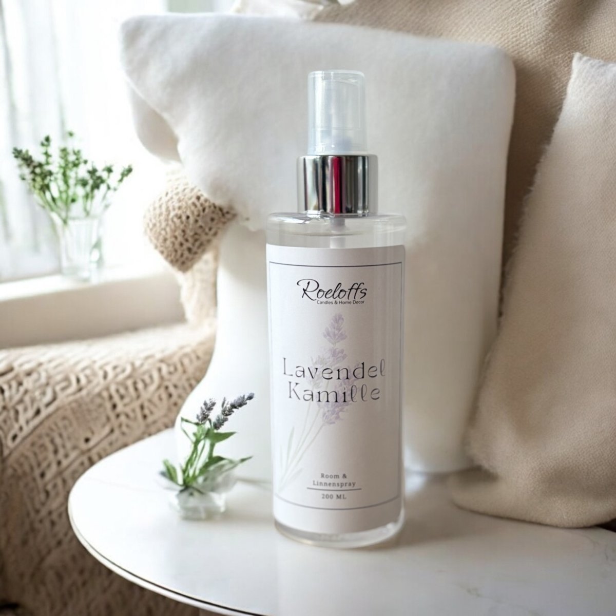 Pillow spray lavendel kamille. geniet van een deep sleep pillow spray. Handgemaakt door Roeloffs Candles