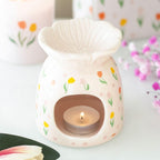 Waxbrander Tulpen met kleurrijke bloemenprint, perfect voor een geurige lente-ervaring in huis.