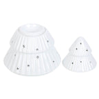 Sfeervol interieur met waxbrander kerstboom wit van Roeloffs Candles – perfecte winterdecoratie