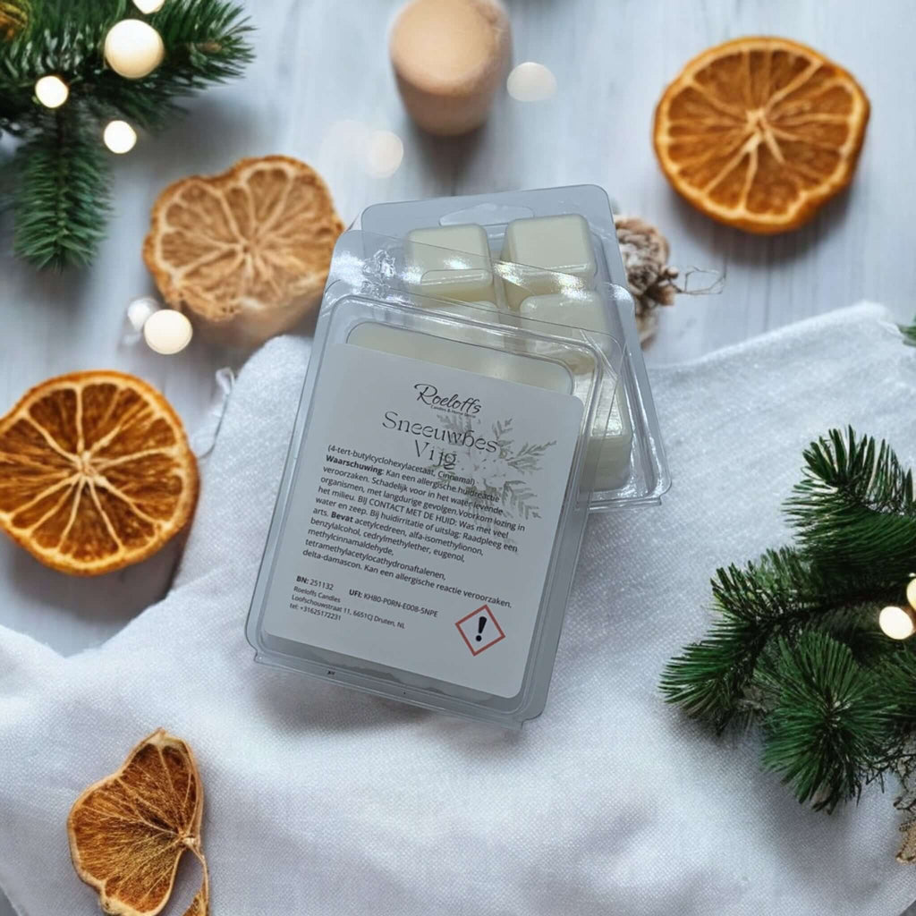 Winterse waxmelt Sneeuwbes Vijg in Japandi-stijl | Luxe geurende was voor een gezellige sfeer