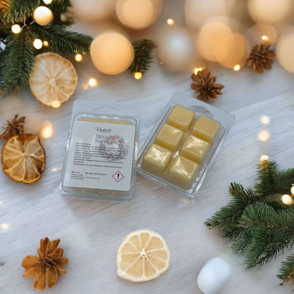 Handgemaakte waxmelt Witte Kerst | Rustgevende geur voor een warme, feestelijke sfeer in huis