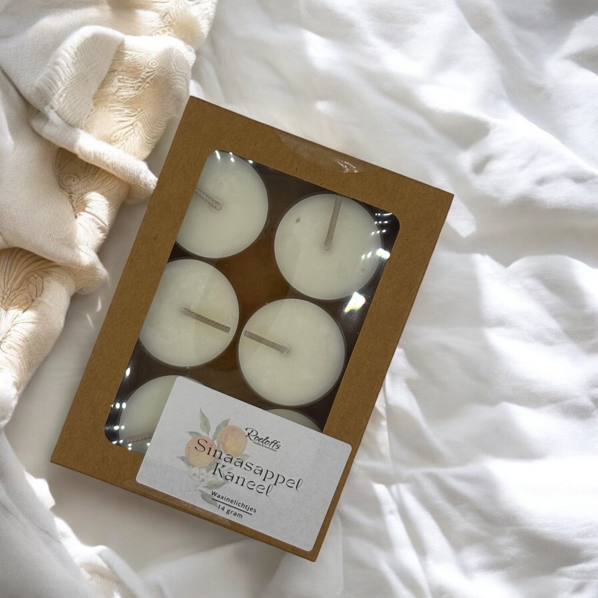 Geur waxinelichtjes Sinaasappel - Kaneel - Warm, kruidig en verwarmend. Deze geur waxinelichtjes nemen je mee naar een warme blokhut in de bossen.  Roeloffs Candles & Home Decor 
