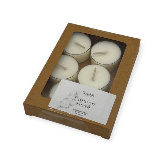 Geur Waxinelichtjes Limoen - Musk - Energie en rust in huis met de geur Limoen - Musk. Deze waxinelichtjes met geur brengen het gevoel van een mannelijke knuffel. Roeloffs Candles & Home Decor 