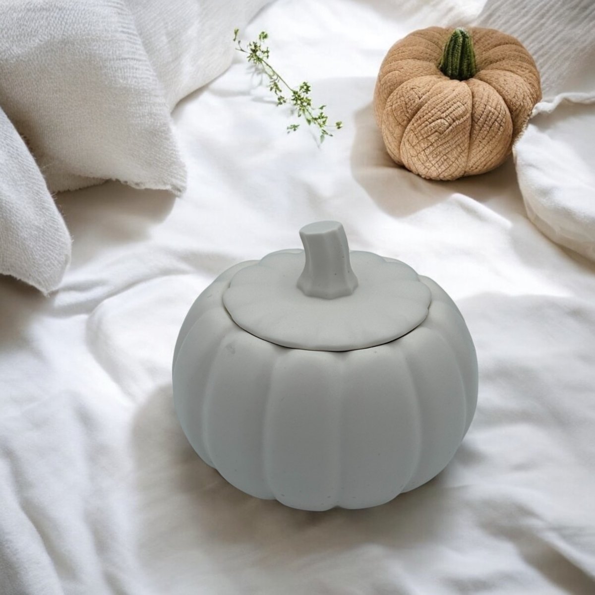 Pompoen kaars - Haal de gezellige geur van de herfst in huis met deze unieke pompoen kaars. Geuren van Sinaasappel en Kaneel die je verwarmen tijdens de koude dagen Roeloffs Candles & Home Decor 