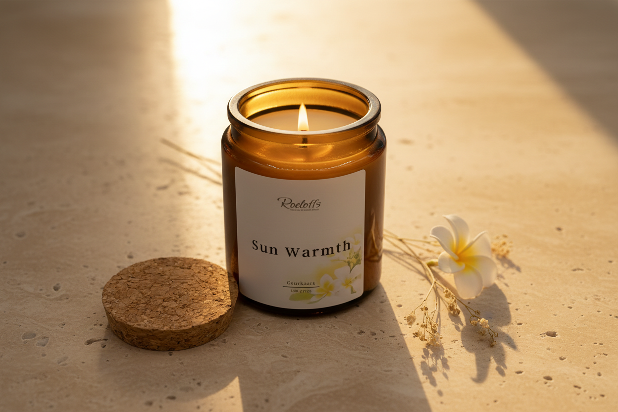 Sun Warmth – Lit Candle Golden Hour