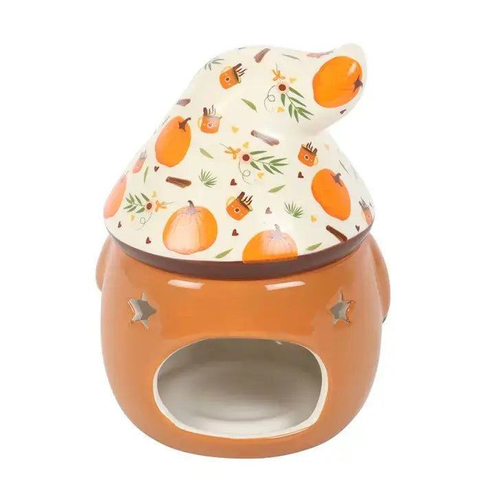 Waxbrander gnome met pompoen