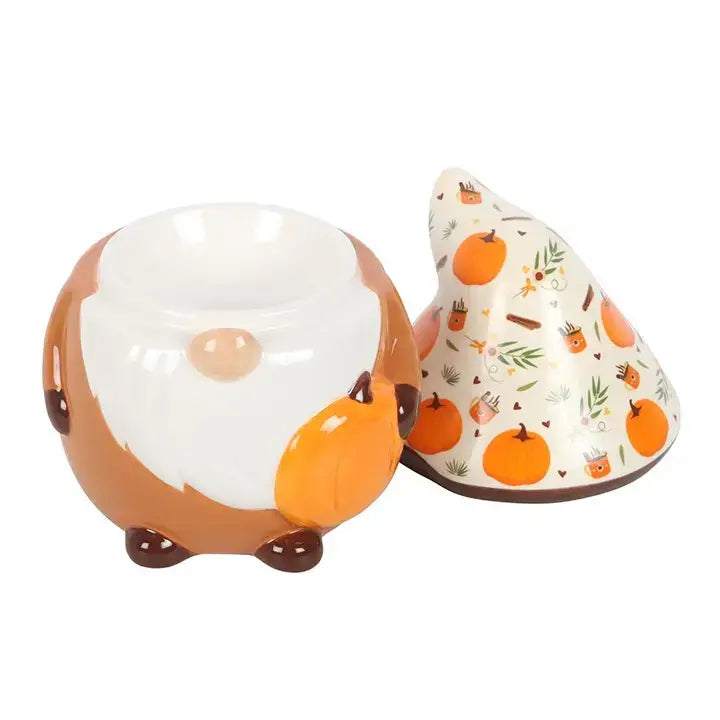 Waxbrander gnome met pompoen