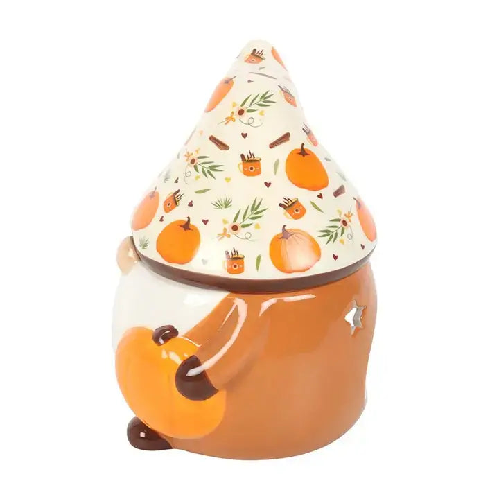 Waxbrander gnome met pompoen