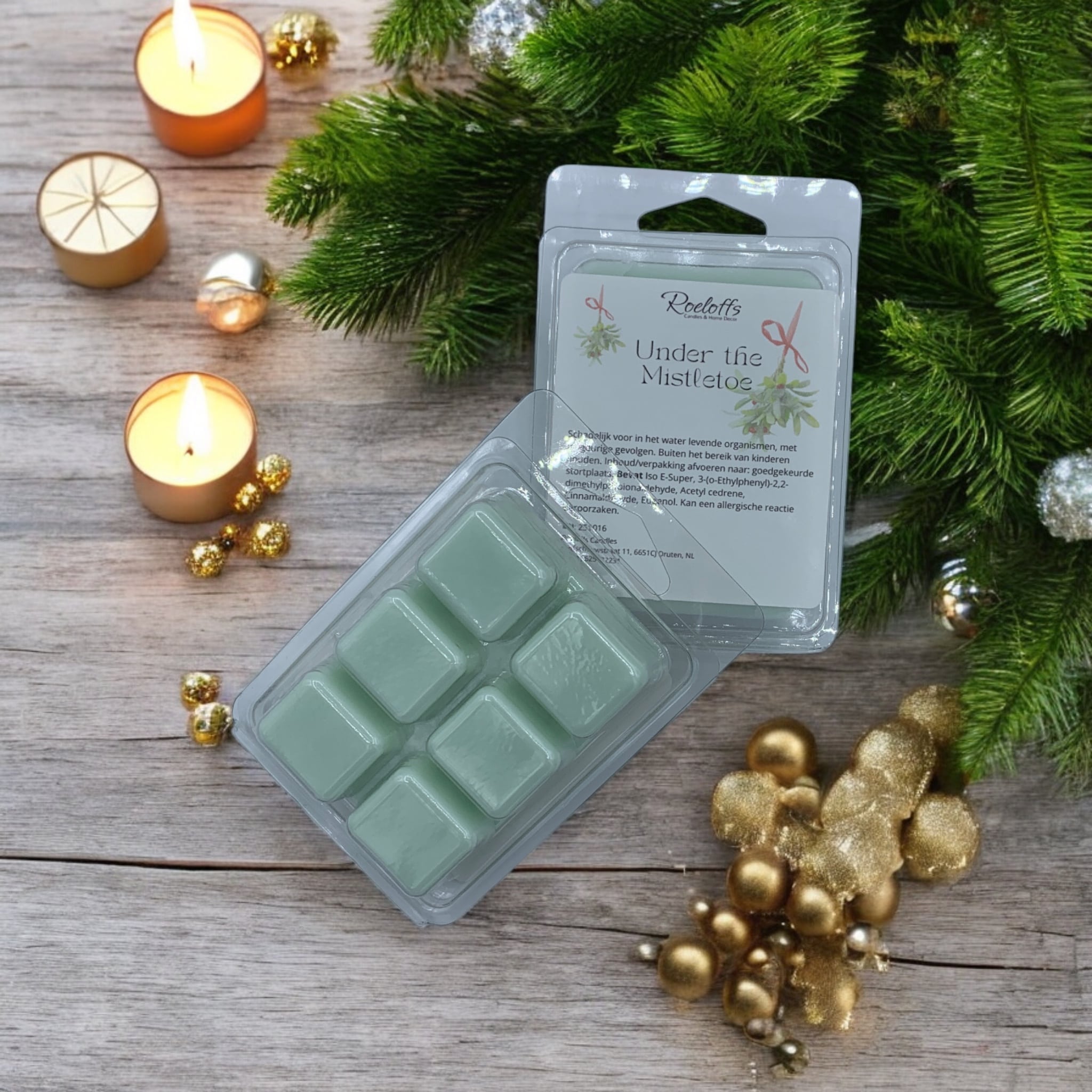Waxmelts under the mistletoe van Roeloffs candles. limited edition kerst geur
